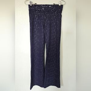 Betabrand | Navy Star Print Flare Stretchy Pants Leggings Size XSP